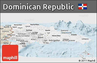 Classic Style Panoramic Map of Dominican Republic