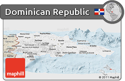 Classic Style Panoramic Map of Dominican Republic