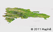 Satellite Panoramic Map of Dominican Republic, cropped outside