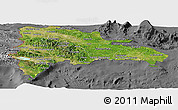 Satellite Panoramic Map of Dominican Republic, desaturated