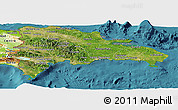 Satellite Panoramic Map of Dominican Republic, physical outside, satellite sea