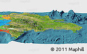 Satellite Panoramic Map of Dominican Republic, political outside, satellite sea