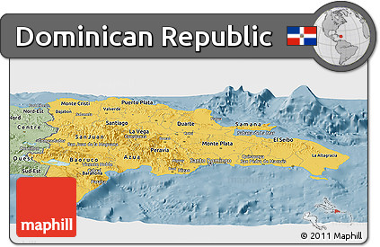 Savanna Style Panoramic Map of Dominican Republic