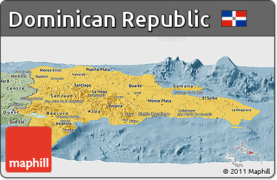 Savanna Style Panoramic Map of Dominican Republic