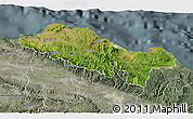 Satellite 3D Map of Puerto Plata, semi-desaturated