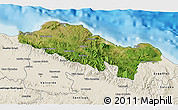Satellite 3D Map of Puerto Plata, shaded relief outside