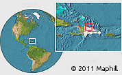 Satellite Location Map of Puerto Plata, highlighted country