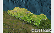 Satellite Map of Puerto Plata, darken