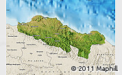 Satellite Map of Puerto Plata, shaded relief outside