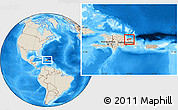 Shaded Relief Location Map of Samana