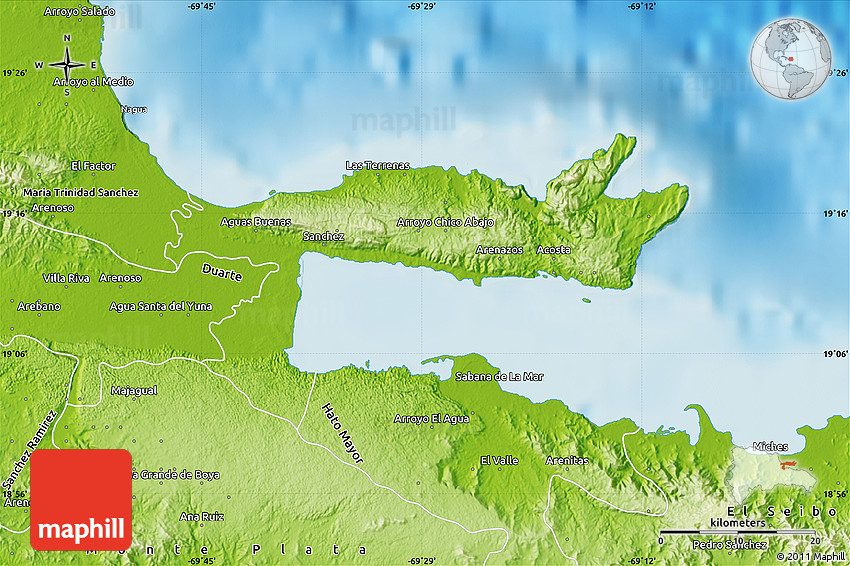 Samana Dominican Republic Map  Map of Atlantic Ocean Area