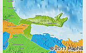 Physical Map of Samana, political outside