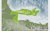 Physical Map of Samana, semi-desaturated