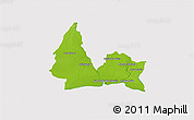 Physical 3D Map of San Pedro de Macoris, cropped outside