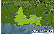 Physical 3D Map of San Pedro de Macoris, darken