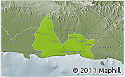 Physical 3D Map of San Pedro de Macoris, semi-desaturated