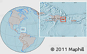 Gray Location Map of San Pedro de Macoris, hill shading