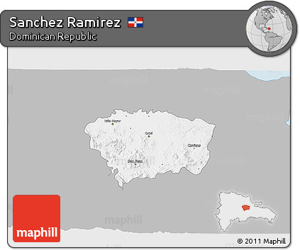 Gray 3D Map of Sanchez Ramirez, single color outside