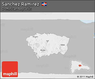 Gray 3D Map of Sanchez Ramirez, single color outside