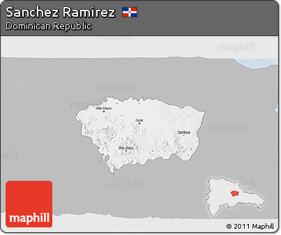Gray 3D Map of Sanchez Ramirez, single color outside