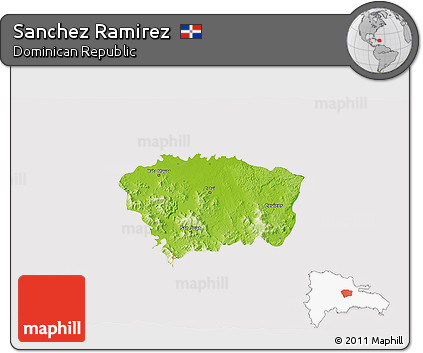 Physical 3D Map of Sanchez Ramirez, cropped outside