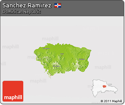 Physical 3D Map of Sanchez Ramirez, cropped outside