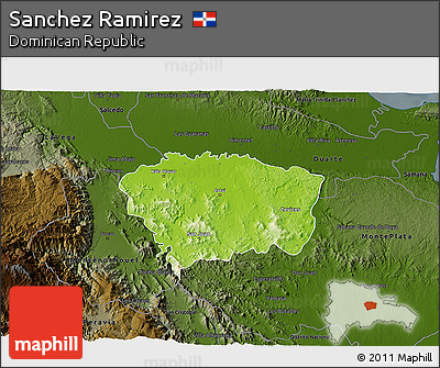 Physical 3D Map of Sanchez Ramirez, darken
