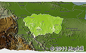 Physical 3D Map of Sanchez Ramirez, darken
