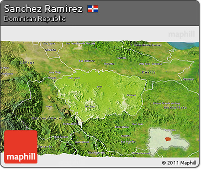 Physical 3D Map of Sanchez Ramirez, satellite outside