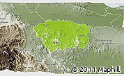 Physical 3D Map of Sanchez Ramirez, semi-desaturated