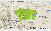 Physical 3D Map of Sanchez Ramirez, shaded relief outside