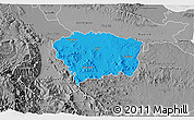Political 3D Map of Sanchez Ramirez, desaturated