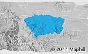 Political 3D Map of Sanchez Ramirez, lighten, desaturated