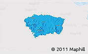 Political 3D Map of Sanchez Ramirez, single color outside