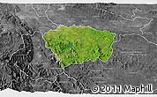 Satellite 3D Map of Sanchez Ramirez, desaturated
