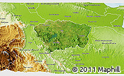 Satellite 3D Map of Sanchez Ramirez, physical outside