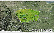 Satellite 3D Map of Sanchez Ramirez, semi-desaturated