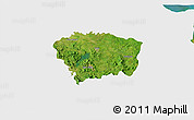 Satellite 3D Map of Sanchez Ramirez, single color outside