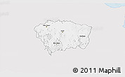 Silver Style 3D Map of Sanchez Ramirez, single color outside