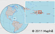 Gray Location Map of Sanchez Ramirez