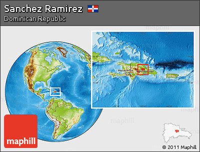 Physical Location Map of Sanchez Ramirez