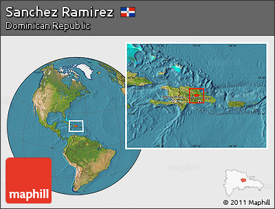 Satellite Location Map of Sanchez Ramirez