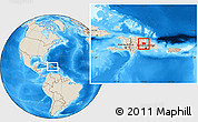 Shaded Relief Location Map of Sanchez Ramirez