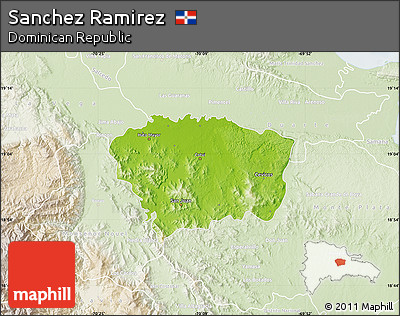 Physical Map of Sanchez Ramirez, lighten