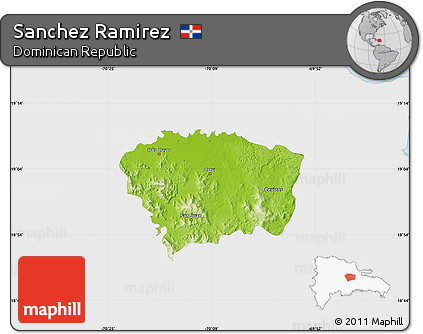 Physical Map of Sanchez Ramirez, single color outside