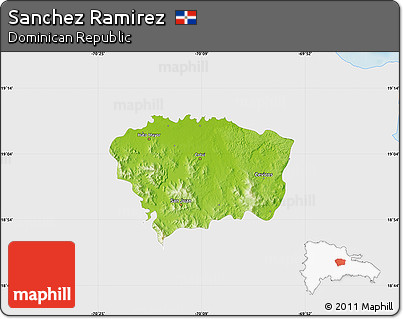 Physical Map of Sanchez Ramirez, single color outside
