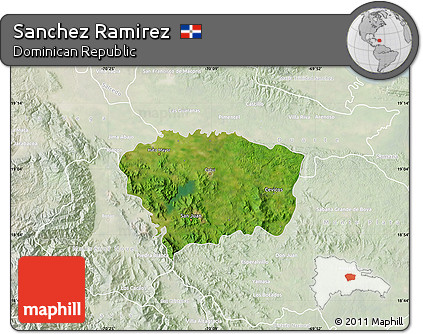 Satellite Map of Sanchez Ramirez, lighten