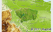 Satellite Map of Sanchez Ramirez, physical outside