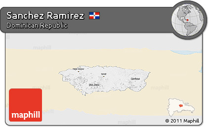 Classic Style Panoramic Map of Sanchez Ramirez, single color outside