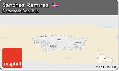 Classic Style Panoramic Map of Sanchez Ramirez, single color outside